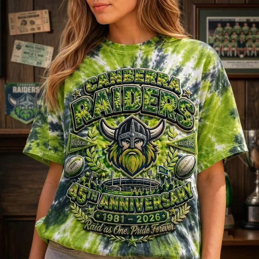Canberra Raiders 45th Anniversary Tie Dye Shirt Raid As One Pride Forever Tee Raiders Merch - Kdjoy