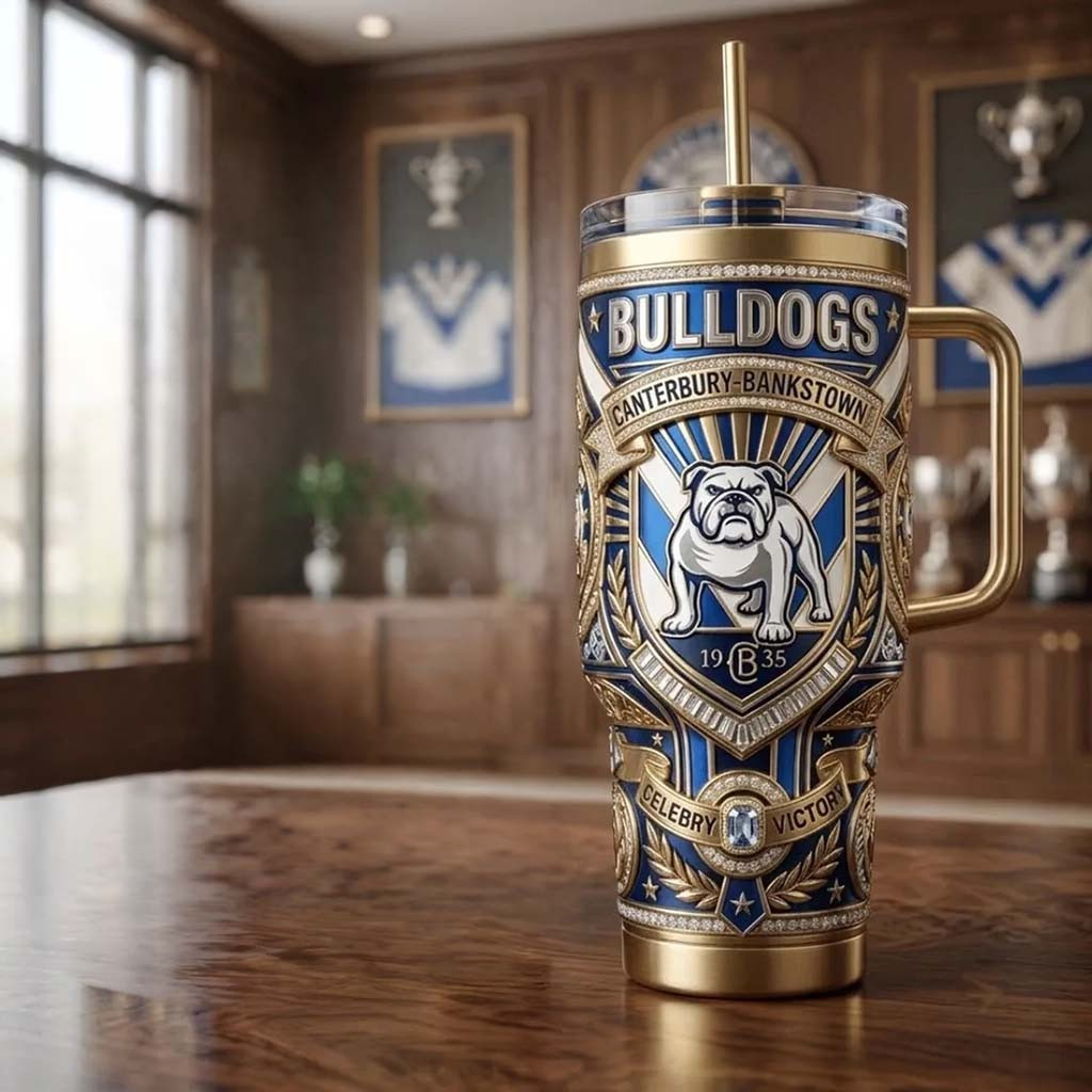 Canterbury-Bankstown Bulldogs 40oz Stanley Tumbler Celebry Victory Merch Gift For Dad - Kdjoy
