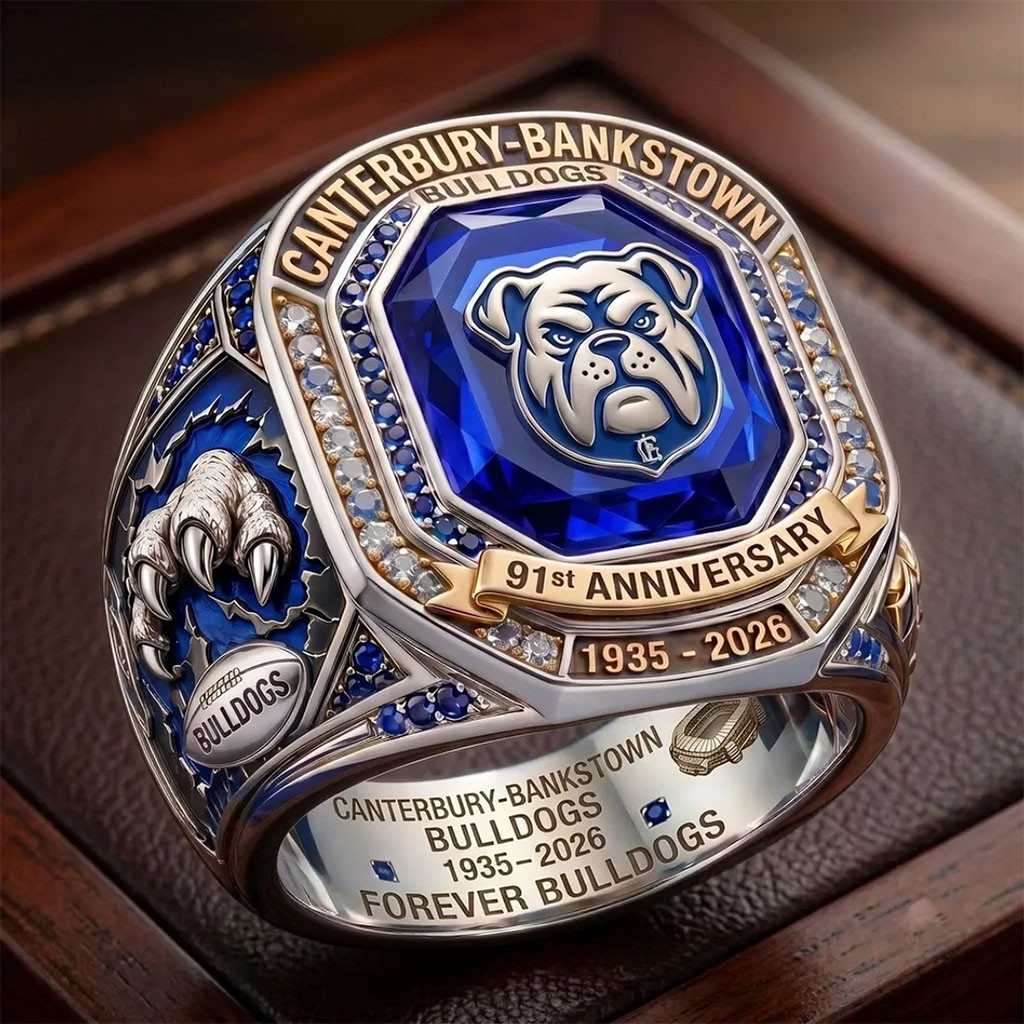 Canterbury-Bankstown Bulldogs 91st Anniversary Ring Forever Bulldogs Merch Football Fan Gifts - Kdjoy