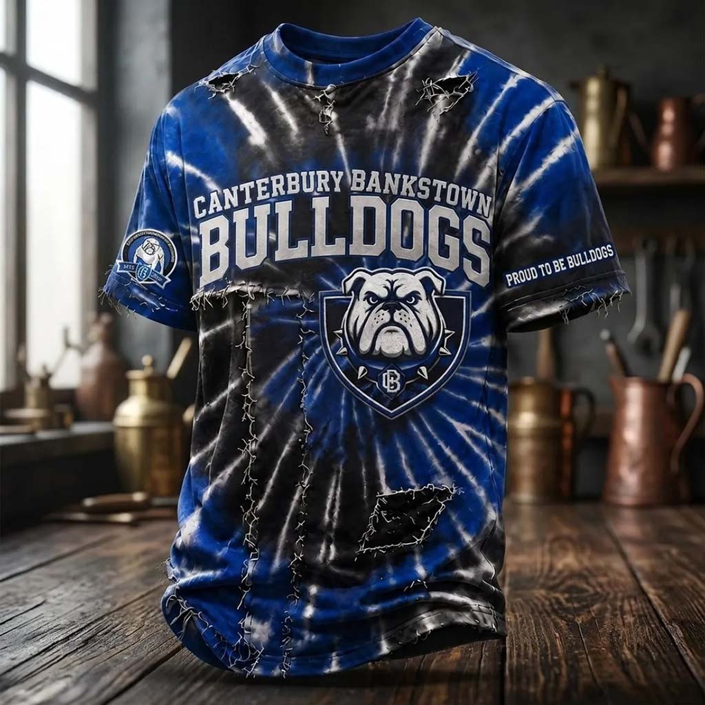 Canterbury Bankstown Bulldogs Mascot Tie Dye Shirt Proud To Be Bulldogs T-Shirt Fan Merch - Kdjoy
