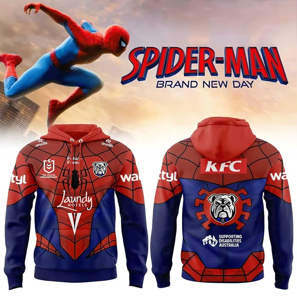 Canterbury Bulldogs X Spider-Man Brand New Day 2026 Hoodie Canterbury Bulldogs Merch Fan Gifts - Kdjoy Canterbury Bulldogs X Spider-Man Brand New Day 2026 Hoodie Canterbury Bulldogs Merch Fan Gifts - Kdjoy