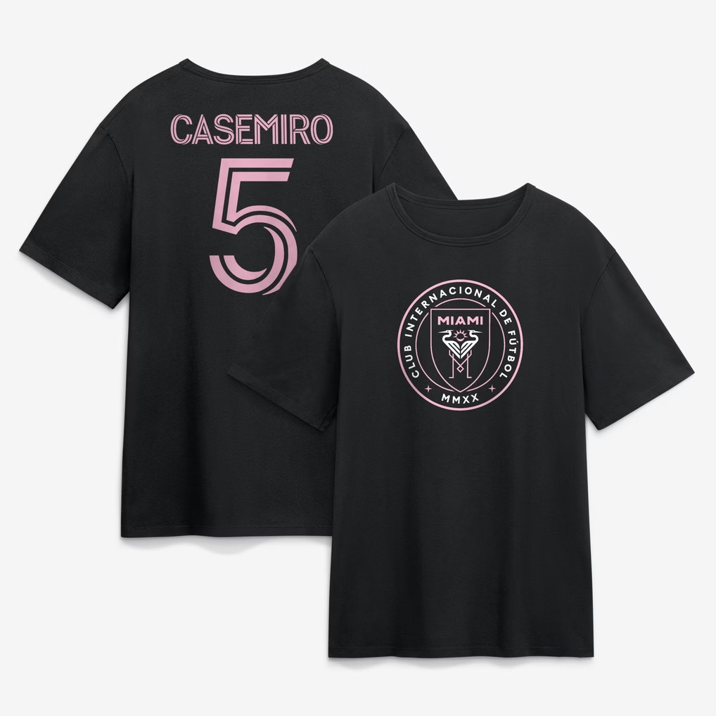 Carlos Casemiro T-Shirt Black #5 Inter Miami CF Merch 2026 Best Gift For Soccer Lovers - Kdjoy Carlos Casemiro T-Shirt Black #5 Inter Miami CF Merch 2026 Best Gift For Soccer Lovers - Kdjoy