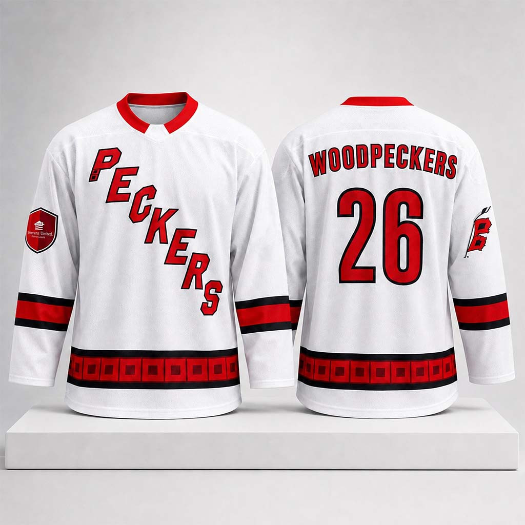 Carolina Hurricanes x Woodpeckers Celebrate Canes Stanley Cup Hockey Jersey Hurricanes Merch