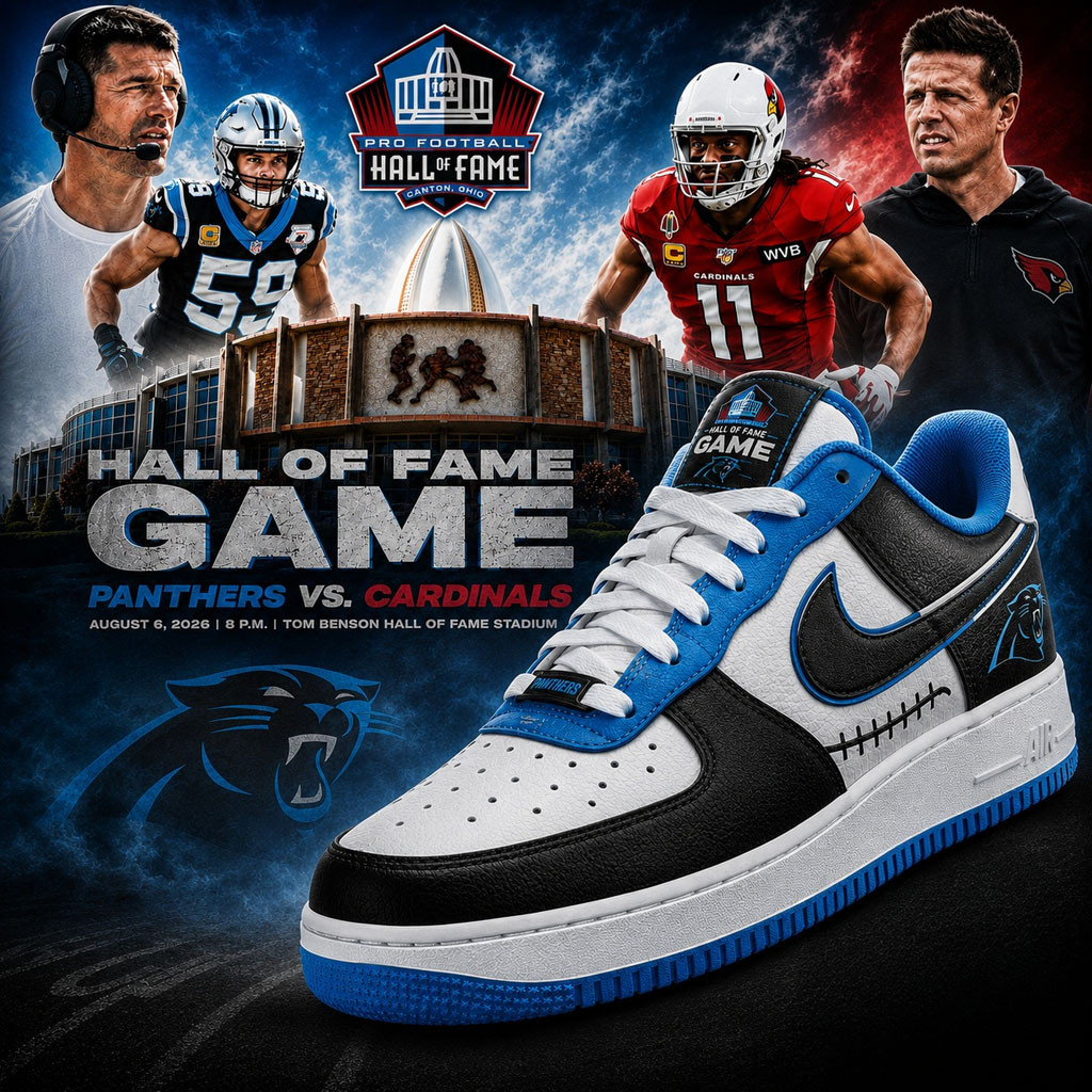 Carolina Panthers Hall of Fame Game 2026 Shoes Carolina Panthers Merch Gifts For Football Fan - Kdjoy