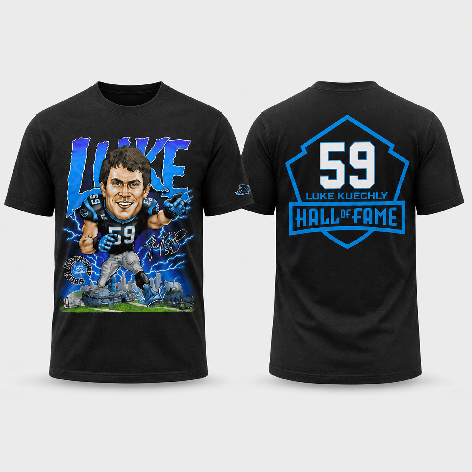 Carolina Panthers Luke Kuechly 59 Hall Of Fame Class T-Shirt Panthers Merch Football Fan Gifts - Kdjoy