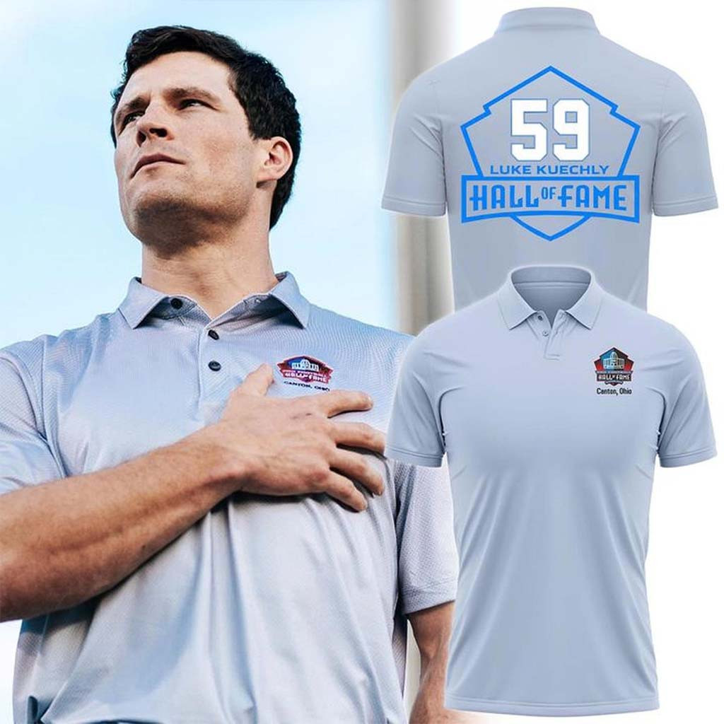 Carolina Panthers Luke Kuechly #59 Hall Of Fame Polo Shirt Panthers Merch Gift For Football Fan - Kdjoy