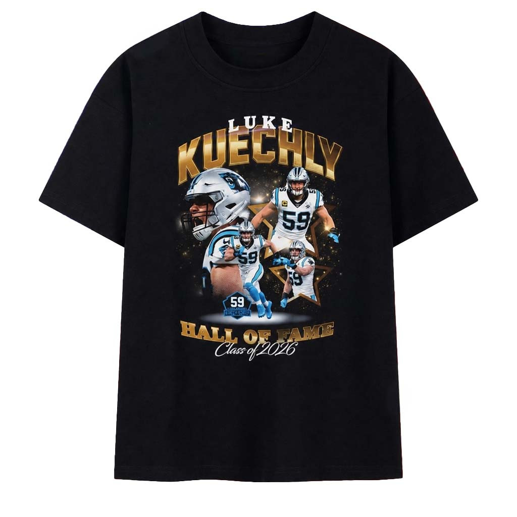 Carolina Panthers Luke Kuechly Hall of Fame Class of 2026 Collage T-Shirt Football Fan Merch - Kdjoy