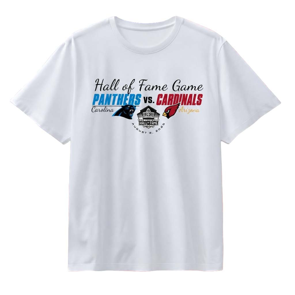 Carolina Panthers Vs Arizona Cardinals Hall of Fame Game 2026 Vintage Shirt Football Fan Merch - Kdjoy Carolina Panthers Vs Arizona Cardinals Hall of Fame Game 2026 Vintage Shirt Football Fan Merch - Kdjoy