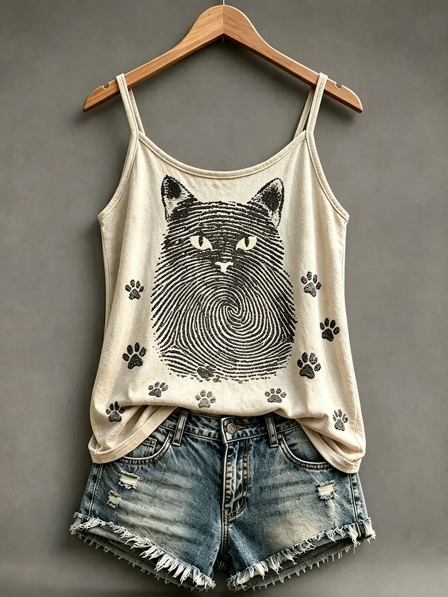 Cat Fingerprint Paw Tank Top Cat Paw Clothes Birthday Gift For Wife - Kdjoy Cat Fingerprint Paw Tank Top Cat Paw Clothes Birthday Gift For Wife - Kdjoy