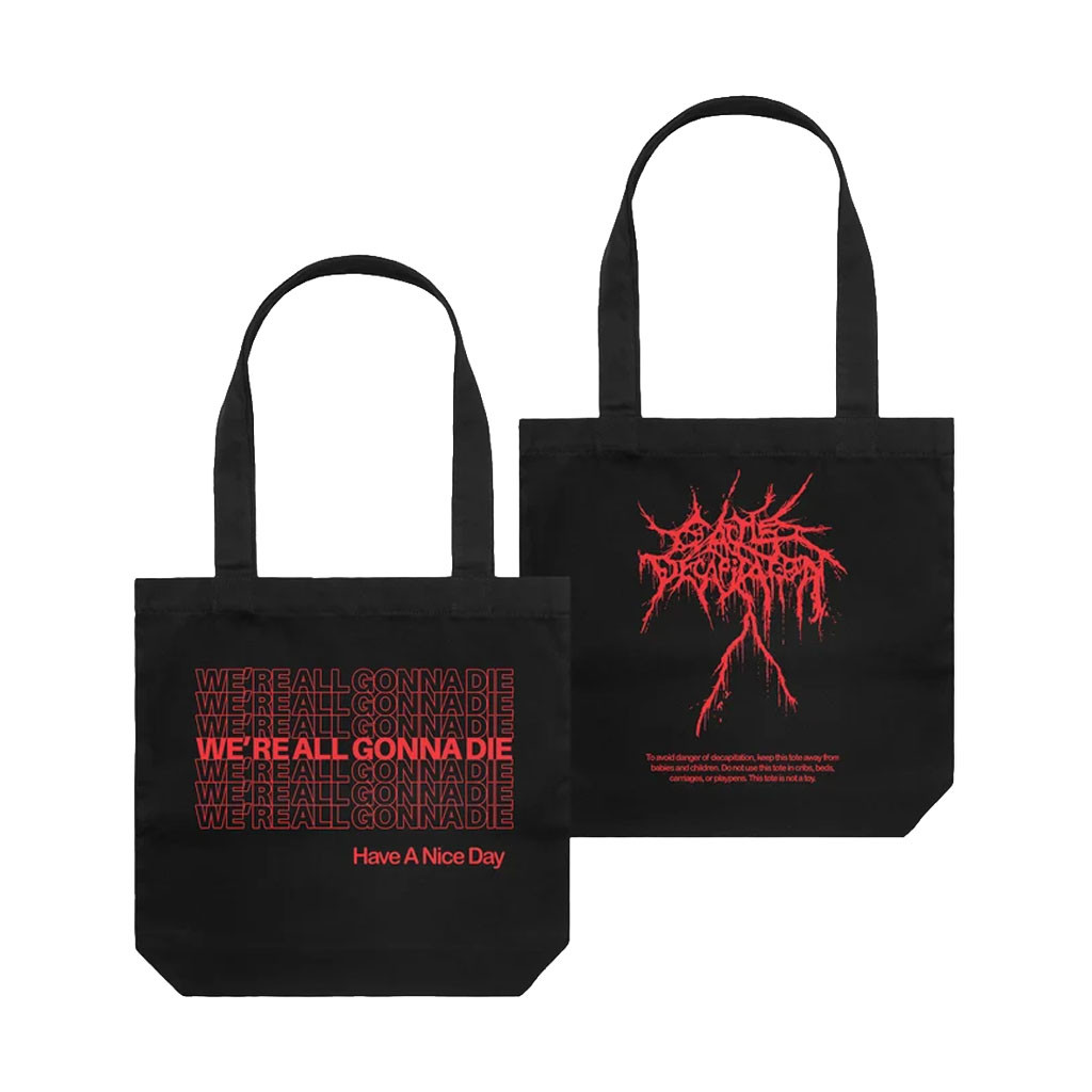 Cattle Decapitation Merch 2026 We're All Gonna Die Tote Bag Unique Gift For Band Lovers - Kdjoy Cattle Decapitation Merch 2026 We're All Gonna Die Tote Bag Unique Gift For Band Lovers - Kdjoy