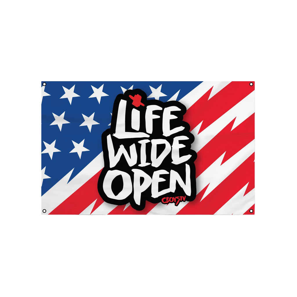CboysTV Merch 2026 Stars And Stripes Flag Life Wide Open Merch Home Decor Patriotic Gifts - Kdjoy