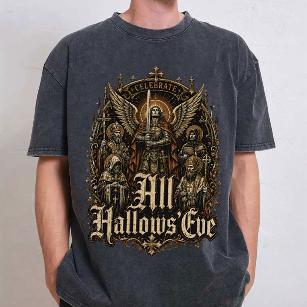 Celebrate All Hallows Eve Catholic Saints Christian Holiday T-Shirt Faith Based Gift Ideas - Kdjoy Celebrate All Hallows Eve Catholic Saints Christian Holiday T-Shirt Faith Based Gift Ideas - Kdjoy