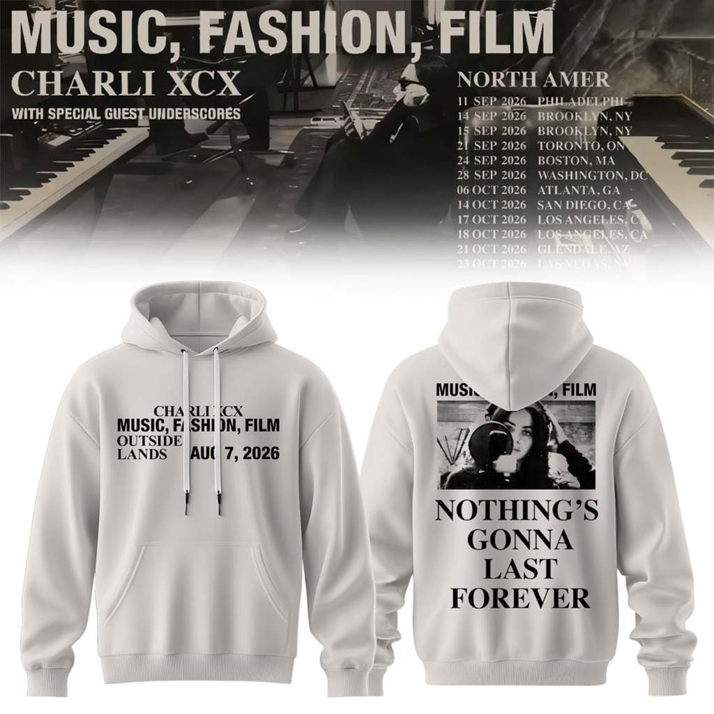 Charli XCX Music Fashion Film 2026 Tour Hoodie Charli XCX Merch Present For Music Lovers - Kdjoy Charli XCX Music Fashion Film 2026 Tour Hoodie Charli XCX Merch Present For Music Lovers - Kdjoy