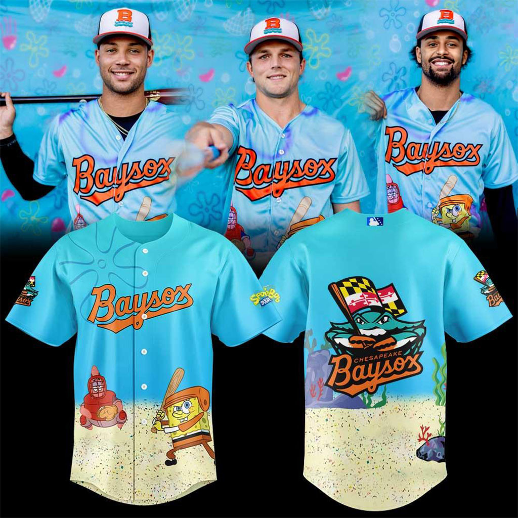 Chesapeake Baysox SpongeBob Splash Day Baseball Jersey Baysox Merch Gift For Baseball Fans - Kdjoy Chesapeake Baysox SpongeBob Splash Day Baseball Jersey Baysox Merch Gift For Baseball Fans - Kdjoy