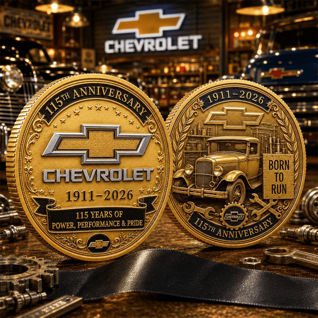 Chevrolet 115th Anniversary Vintage Truck Commemorative Coin Born To Run Coin Best Gifts - Kdjoy