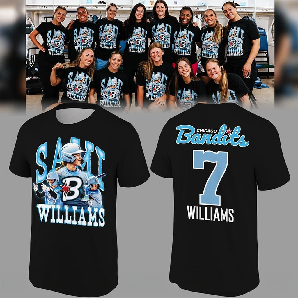 Chicago Bandits Merch 2026 Sami Williams T-Shirt Black Best Gift For Softball Fans - Kdjoy Chicago Bandits Merch 2026 Sami Williams T-Shirt Black Best Gift For Softball Fans - Kdjoy