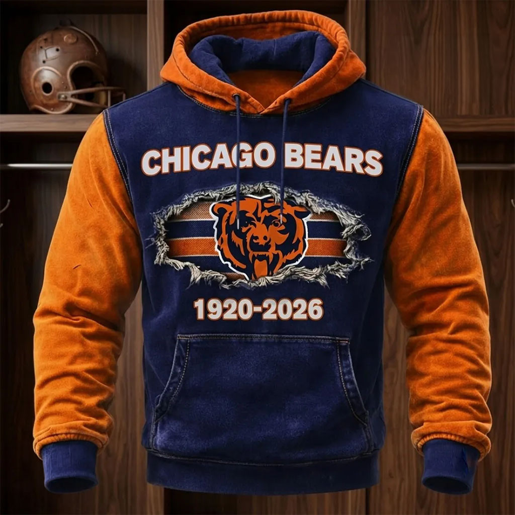 Chicago Bears 1920 2026 Distressed Hoodie Chicago Bears Merch Present For Football Lovers - Kdjoy Chicago Bears 1920 2026 Distressed Hoodie Chicago Bears Merch Present For Football Lovers - Kdjoy