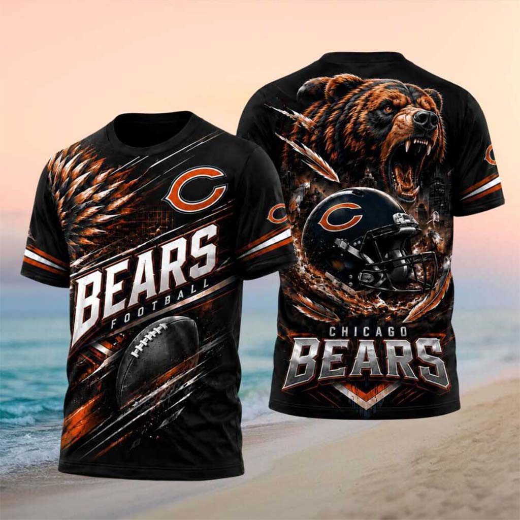 Chicago Bears Bear Mascot Football Graphic Shirt Bears Merch Presents For Football Fans - Kdjoy