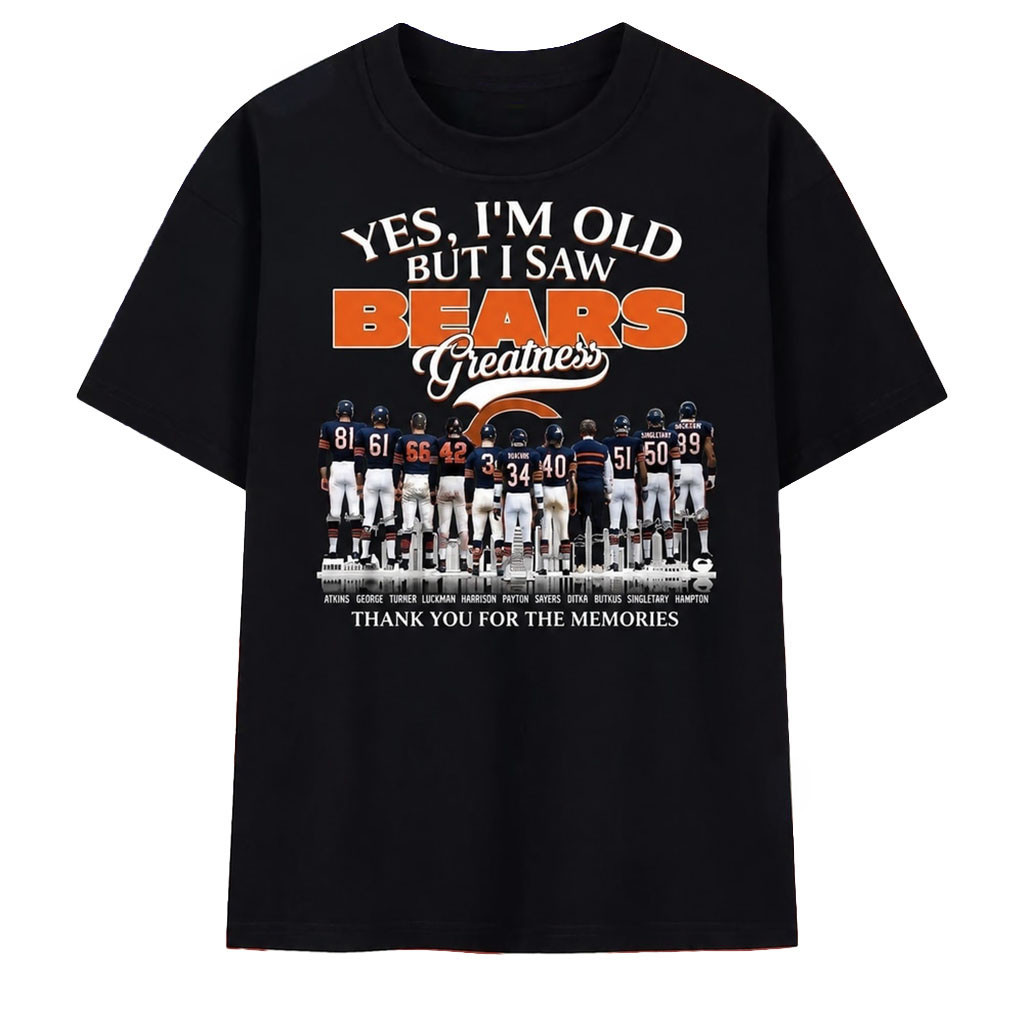 Chicago Bears Greatness Legends Signatures Vintage Graphic T-Shirt Chicago Bears Merch Fan Gift - Kdjoy