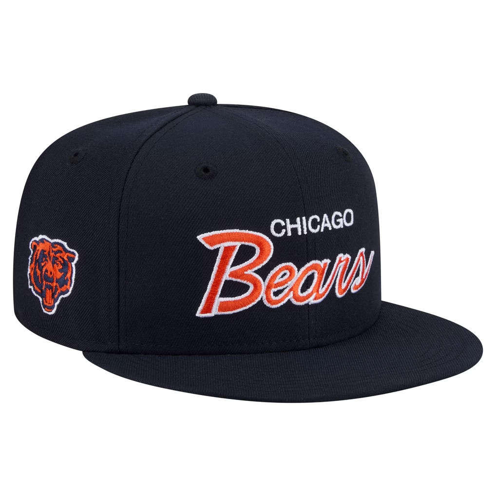 Chicago Bears Merch 2026 Chicago Bears Core Team Script Snapback Hat Navy Football Fan Gear - Kdjoy