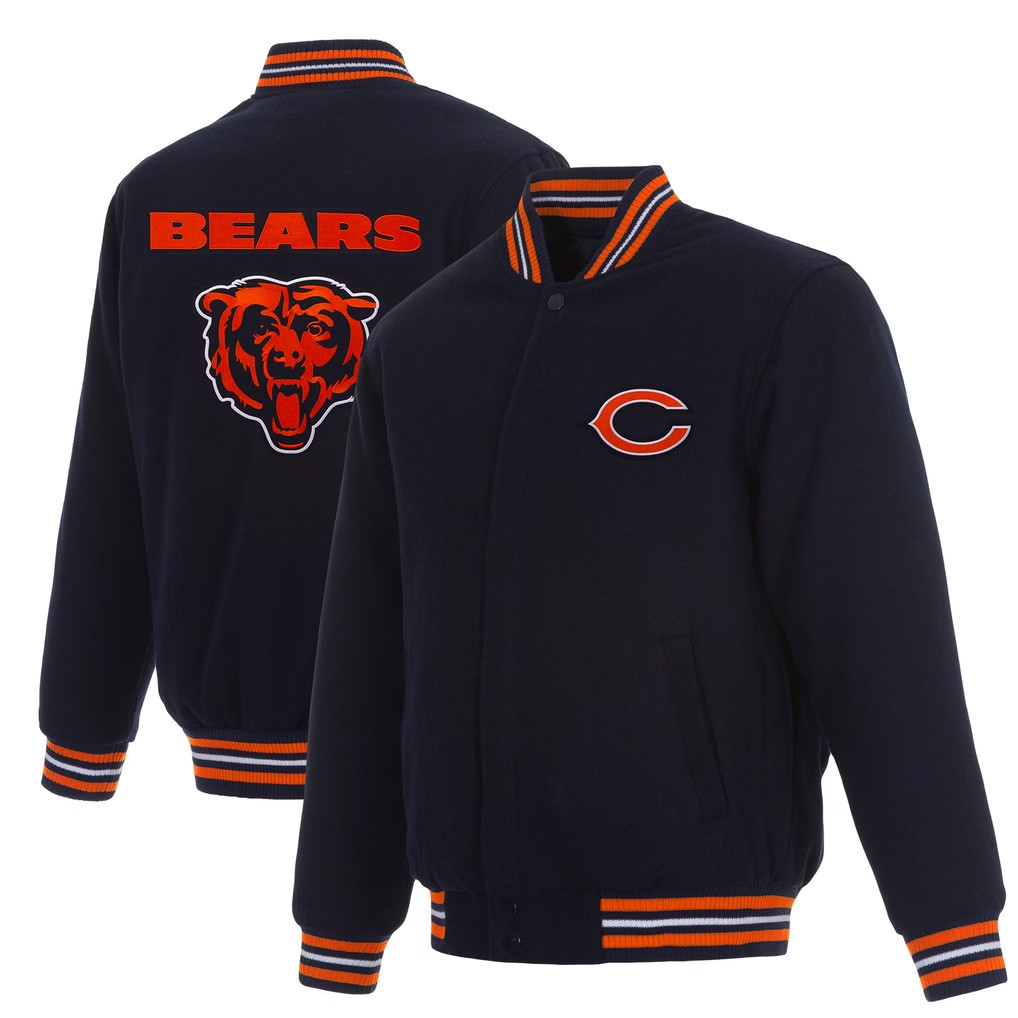 Chicago Bears Merch 2026 Chicago Bears Jacket Navy Game Day Outfits Gift For Football Fans - Kdjoy