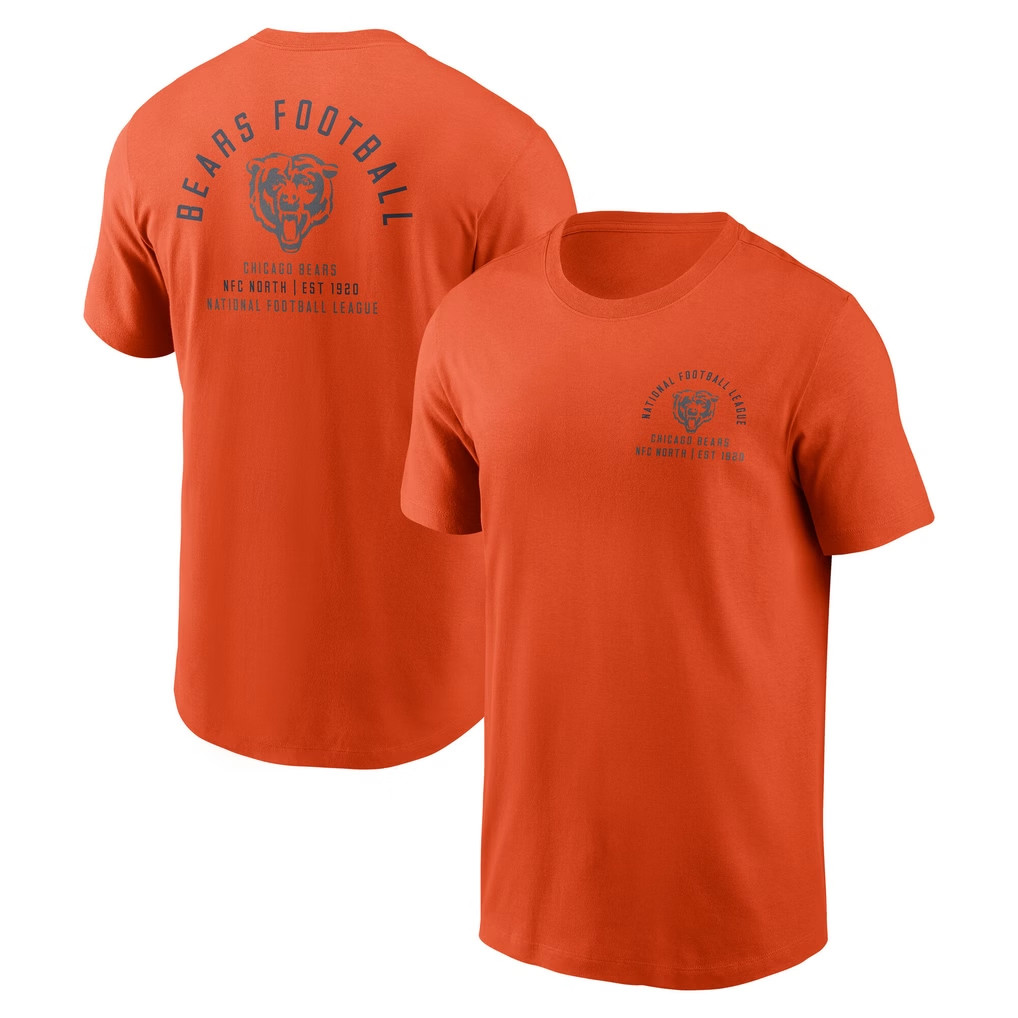 Chicago Bears Merch 2026 Chicago Bears Split Logo T-Shirt Orange Gift For Football Lovers - Kdjoy Chicago Bears Merch 2026 Chicago Bears Split Logo T-Shirt Orange Gift For Football Lovers - Kdjoy