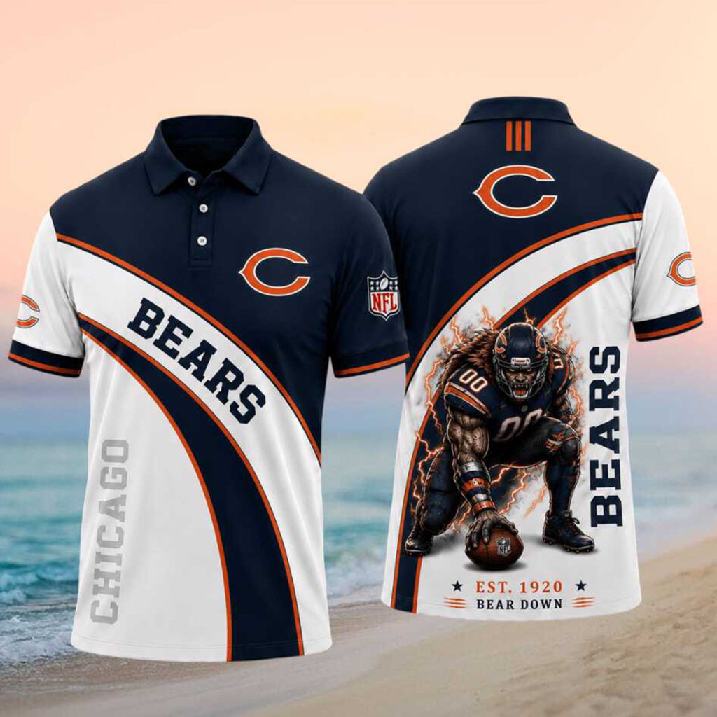 Chicago Bears Merch Bear Down Est 1920 Polo Shirt Gift Ideas For Football Lovers - Kdjoy