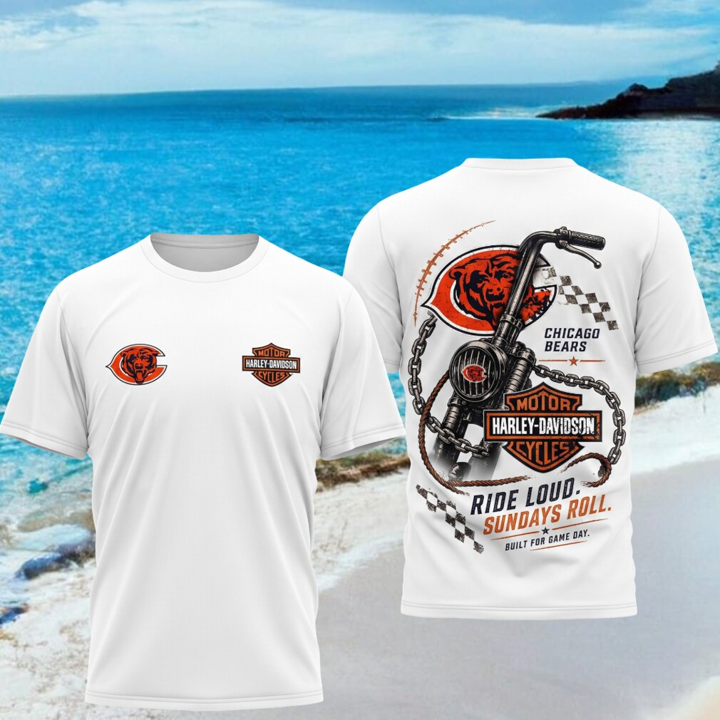 Chicago Bears Motorcycle Ride Loud Sundays Roll Shirt Chicago Bears Merch Gift For Brothers - Kdjoy