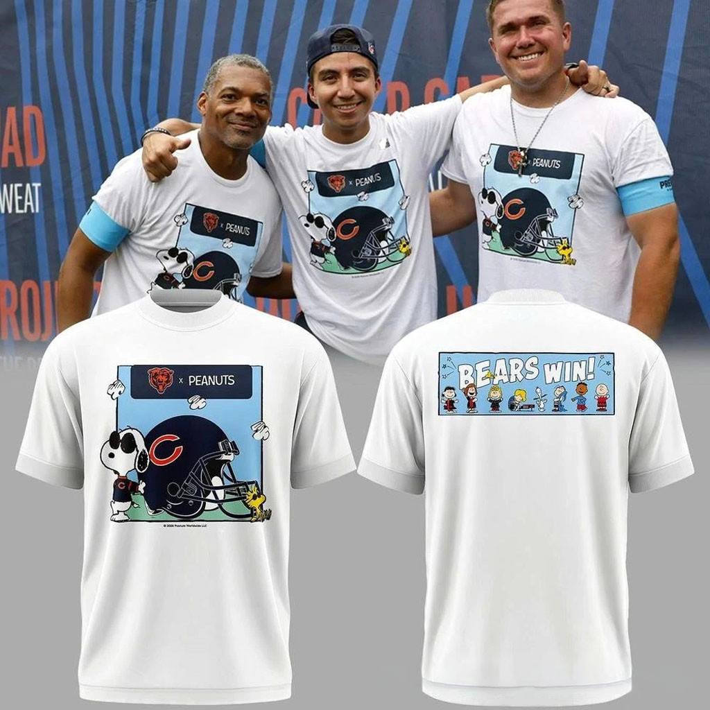 Chicago Bears X Peanuts Kids Bears Win T-Shirt Chicago Bears Merch Gift For Football Fans - Kdjoy Chicago Bears X Peanuts Kids Bears Win T-Shirt Chicago Bears Merch Gift For Football Fans - Kdjoy