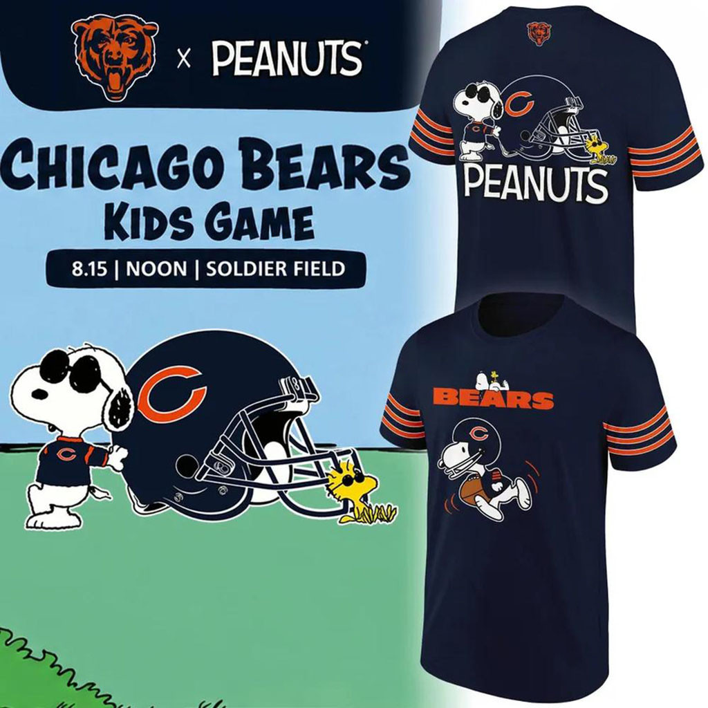 Chicago Bears X Peanuts Kids Game 2026 Football Jersey Chicago Bears Merch Present For Fans - Kdjoy Chicago Bears X Peanuts Kids Game 2026 Football Jersey Chicago Bears Merch Present For Fans - Kdjoy