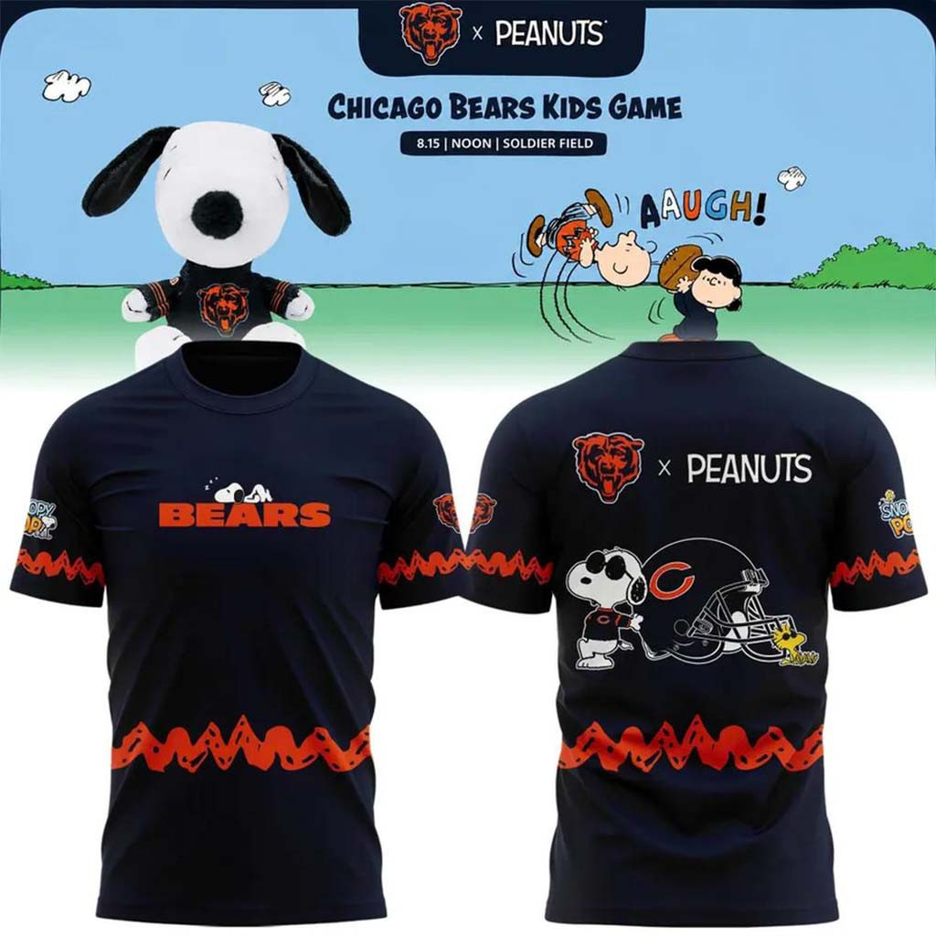 Chicago Bears X Peanuts Kids Game 2026 T-Shirt Game Day Shirt Chicago Bears Merch Fan Gifts - Kdjoy