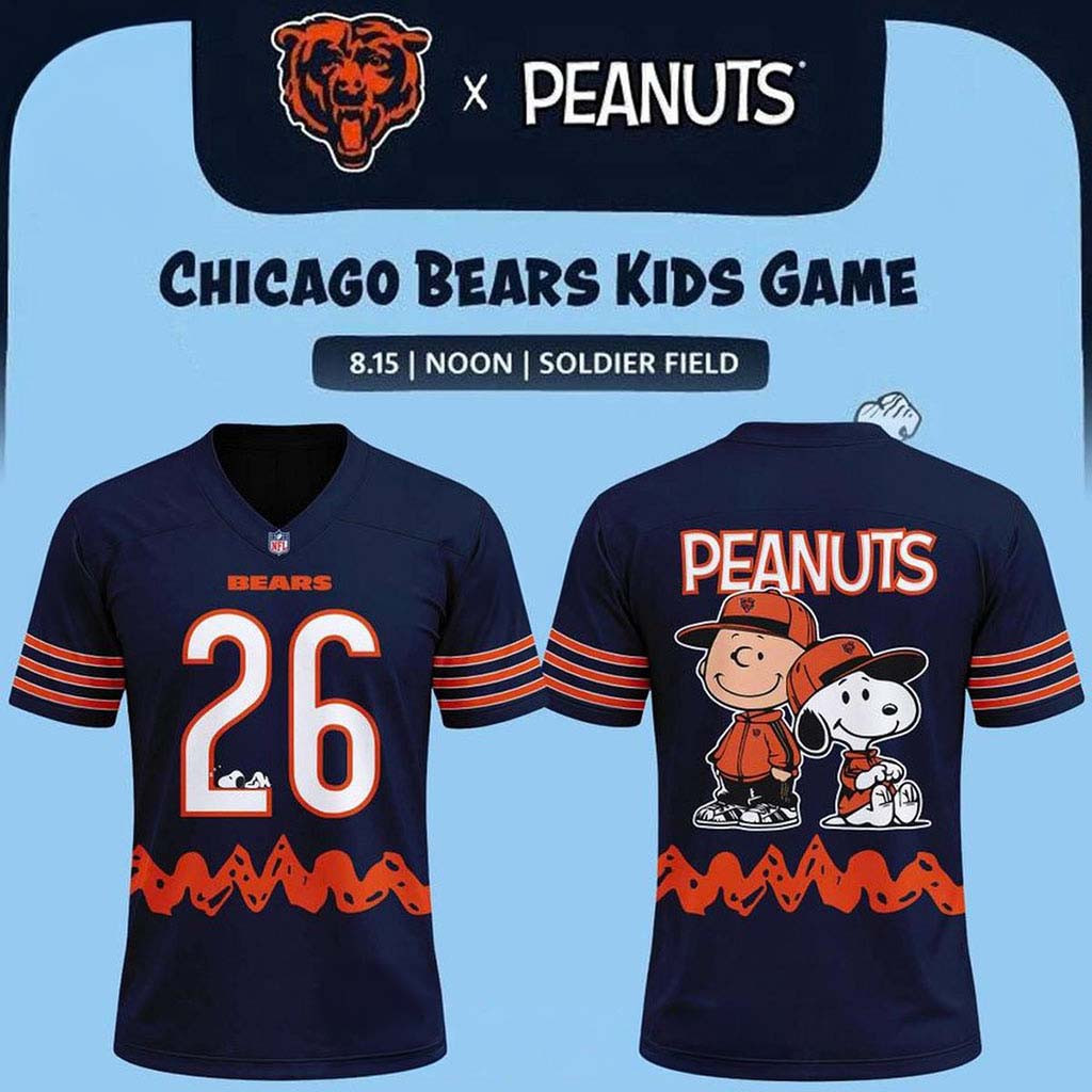 Chicago Bears X Peanuts Night 2026 Snoopy Game Football Jersey Chicago Bears Merch Fan Gifts - Kdjoy