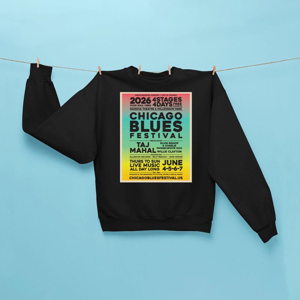 Chicago Blues Festival 2026 Sweatshirt Black Presents For Music Lovers - Kdjoy