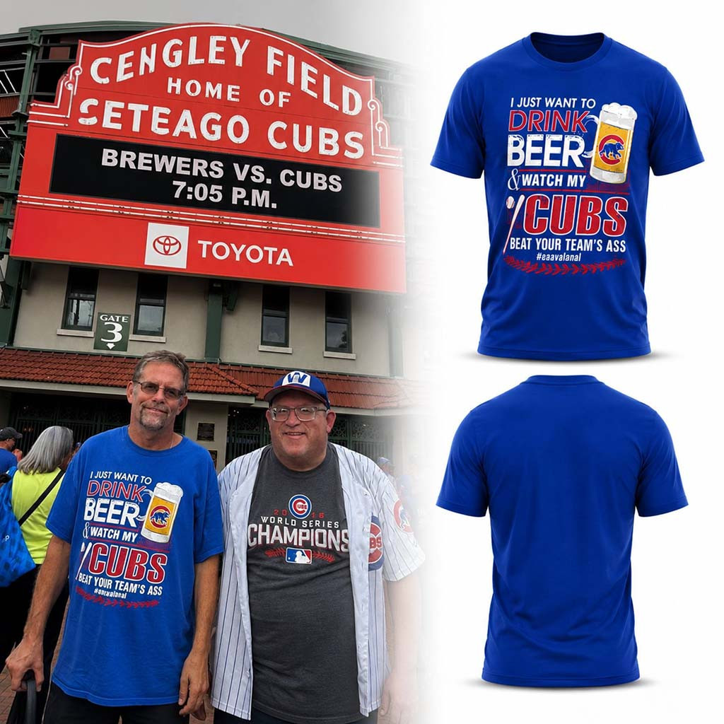 Chicago Cubs Drink Beer Watch My Cubs T-Shirt Funny Fan Shirt Cubs Merch Baseball Lover Gifts - Kdjoy