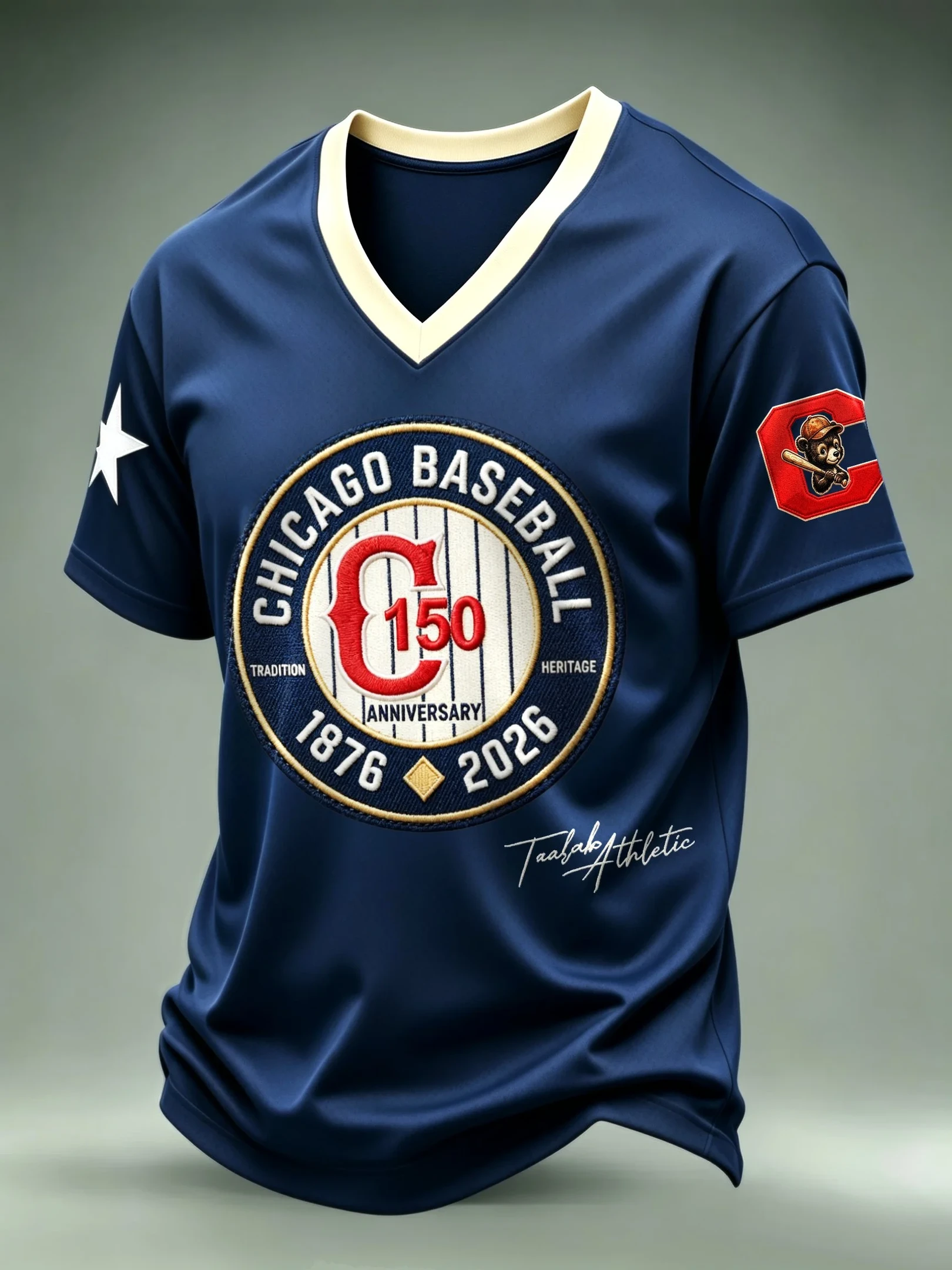Chicago Cubs Merch Chicago Baseball 150th Anniversary V-Neck Shirt Baseball Fans Gear - Kdjoy Chicago Cubs Merch Chicago Baseball 150th Anniversary V-Neck Shirt Baseball Fans Gear - Kdjoy
