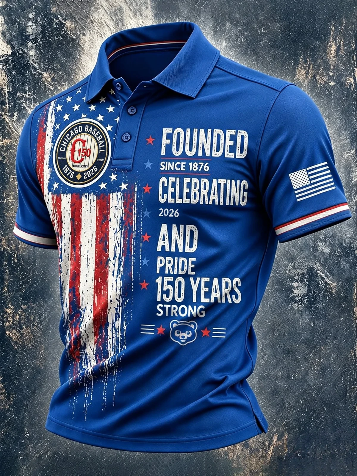 Chicago Cubs Merch Founded Since 1876 Celebrating 2026 And Pride 150 Years Strong Polo Shirt - Kdjoy