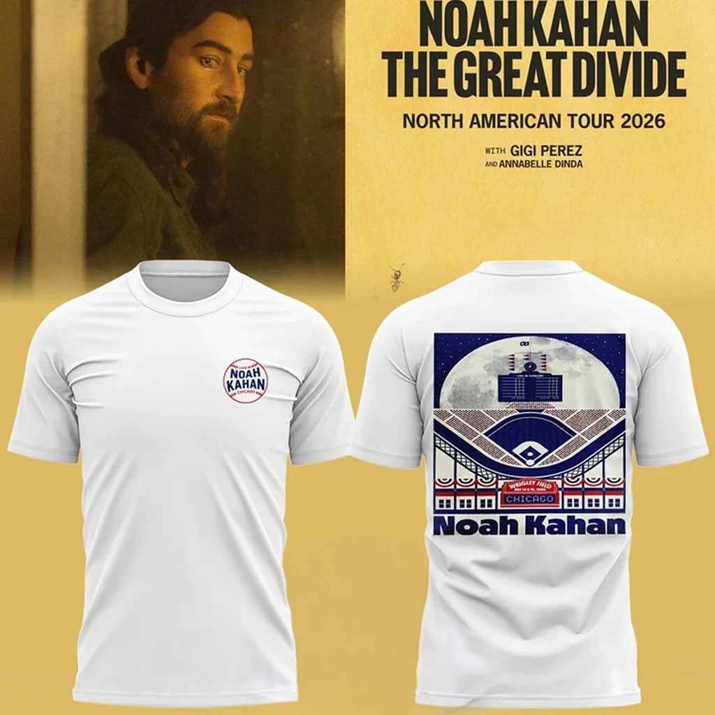 Chicago Cubs X Noah Kahan The Great Divide Tour T-Shirt Noah Kahan Concert Merch Fan Gifts - Kdjoy