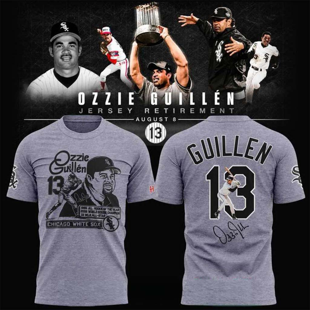 Chicago White Sox #13 Ozzie Guillen Jersey Retirement Shirt White Sox Merch Gifts For Him - Kdjoy