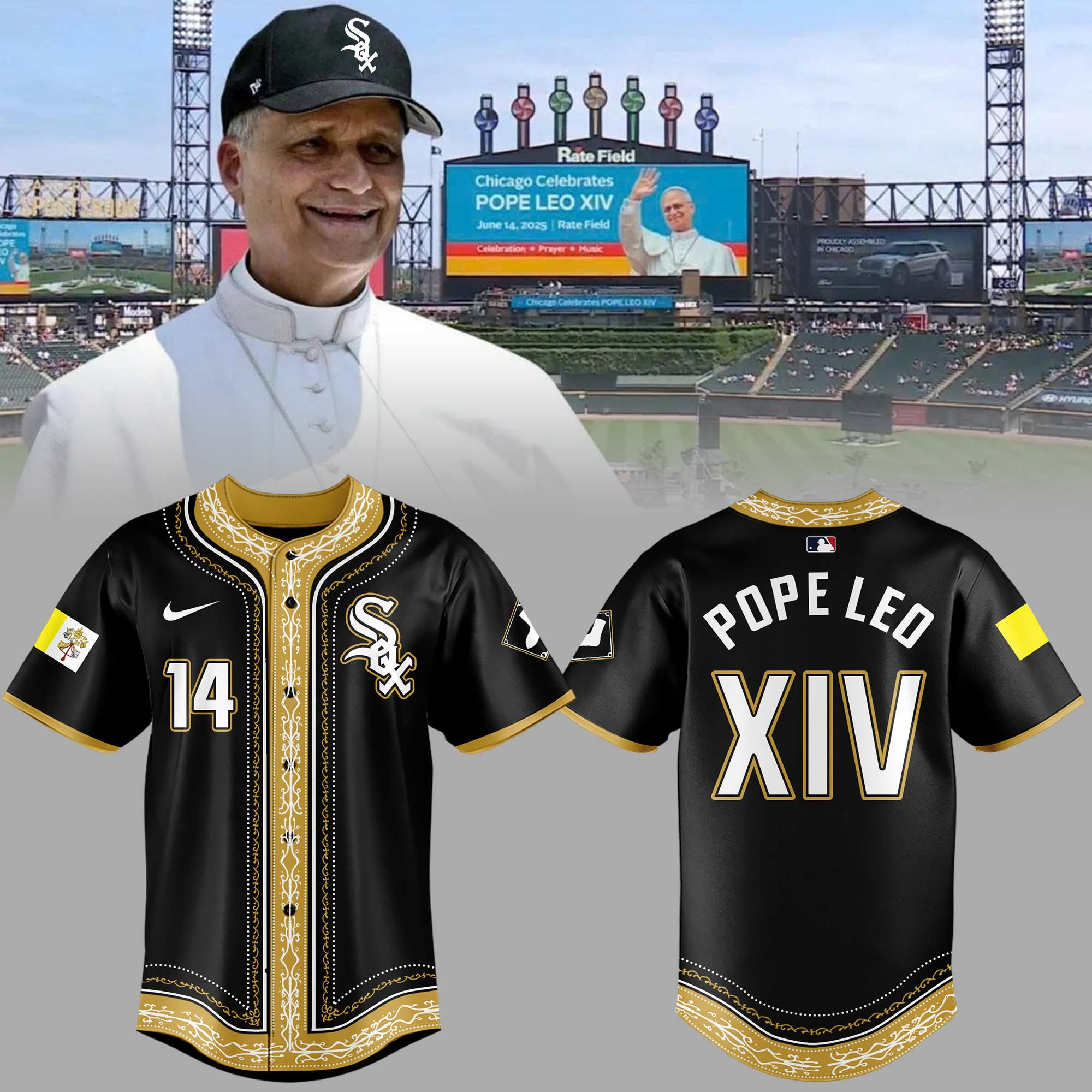 Chicago White Sox 2026 Chicago's Pope Jersey Pope Leo XIV Merch Best Gift For Religious - Kdjoy