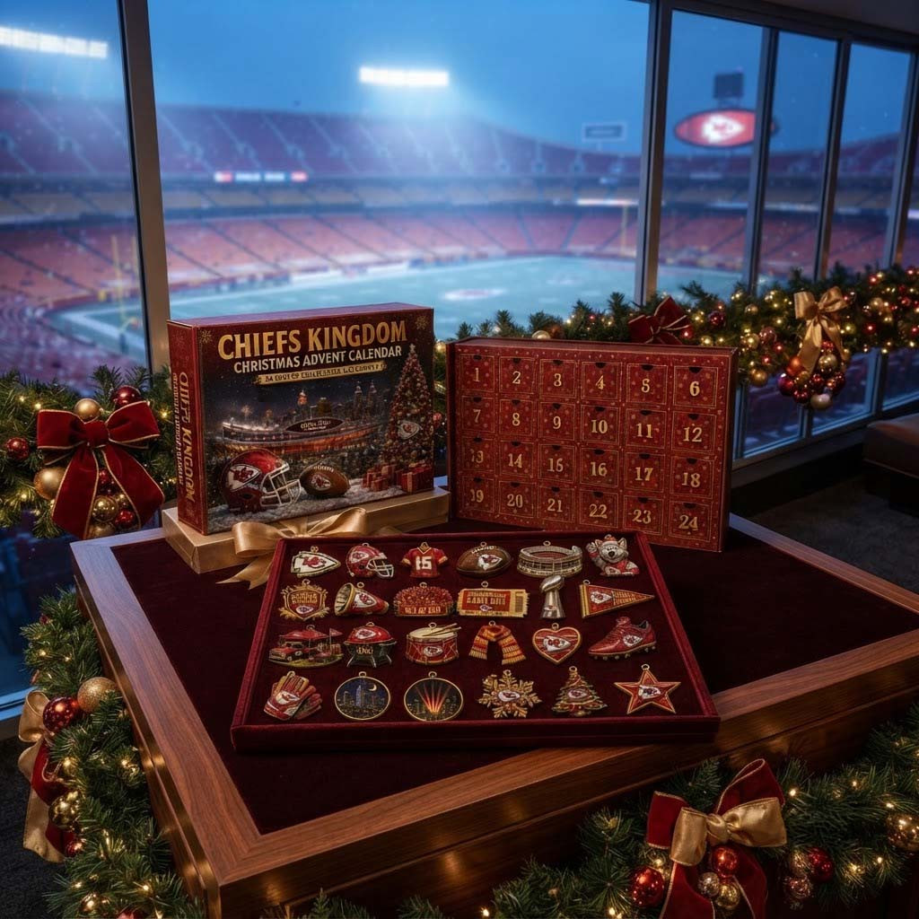 Chiefs Kingdom Football Christmas Advent Calendar Kansas City Chiefs Merch Xmas Gift For Fans - Kdjoy