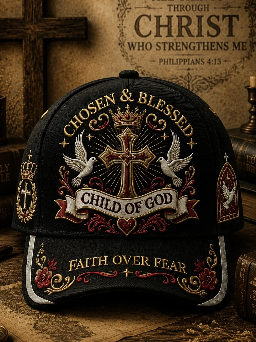 Chosen Blessed Child Of God Faith Over Fear Hat Christian Faith Merch Lover Gift Ideas - Kdjoy Chosen Blessed Child Of God Faith Over Fear Hat Christian Faith Merch Lover Gift Ideas - Kdjoy