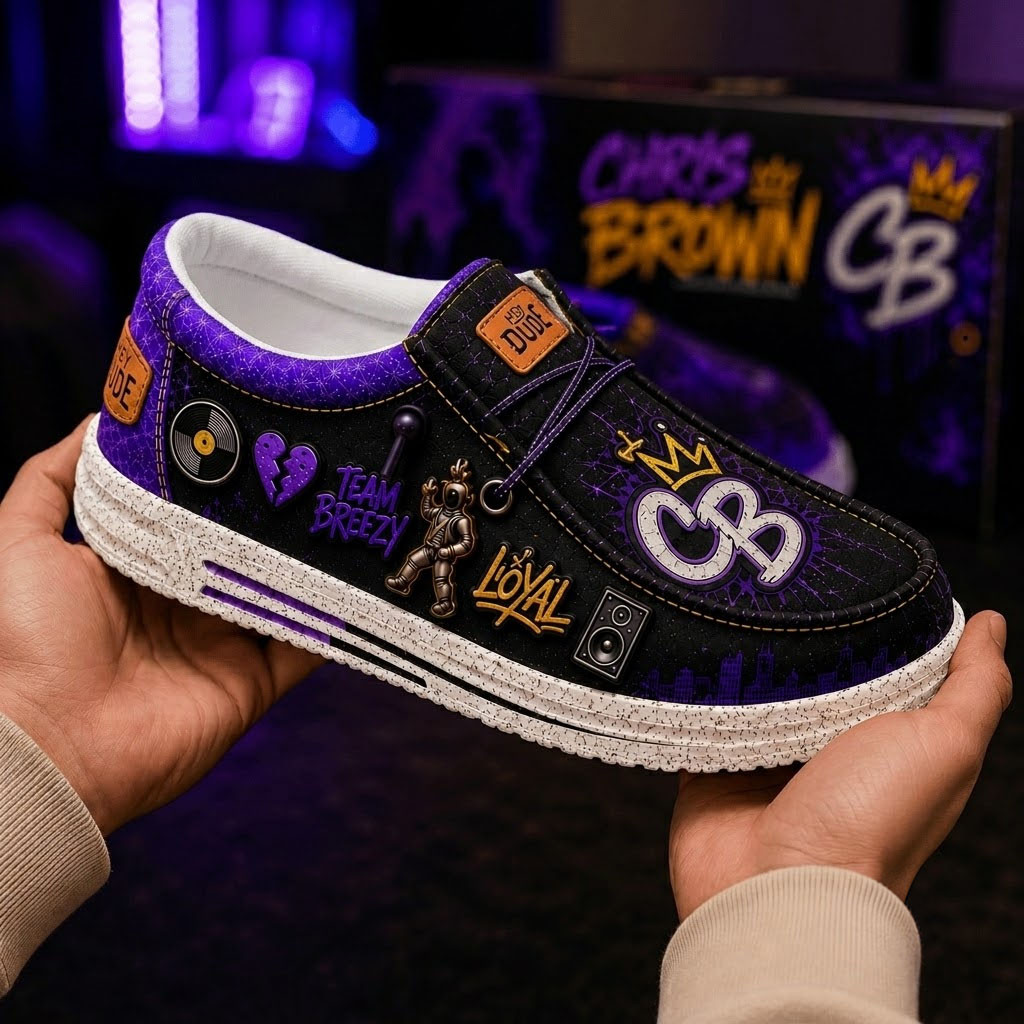 Chris Brown Merch 2026 Team Breezy Loyal Shoes Unique Gifts For Music Lovers - Kdjoy