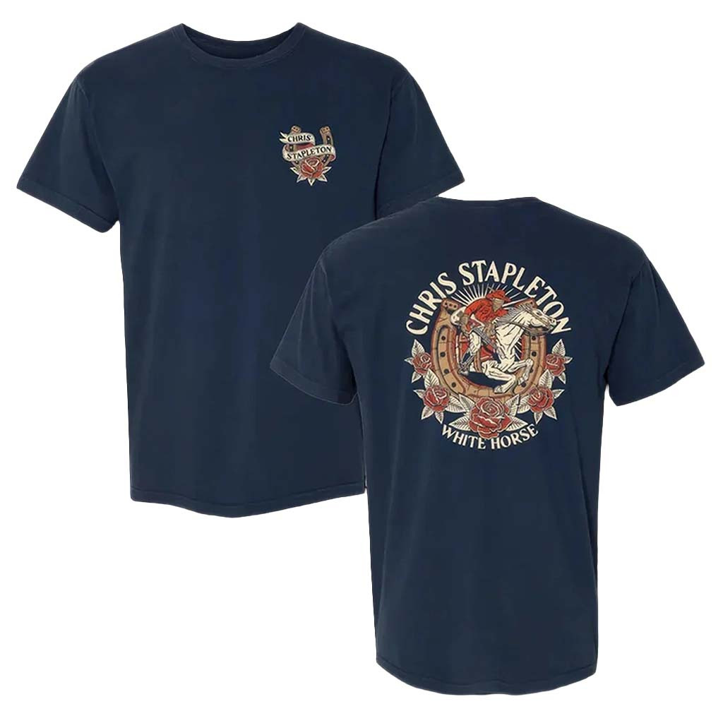 Chris Stapleton Merch 2026 All American Road Show T-Shirt White Horse Chris Stapleton Shirt - Kdjoy