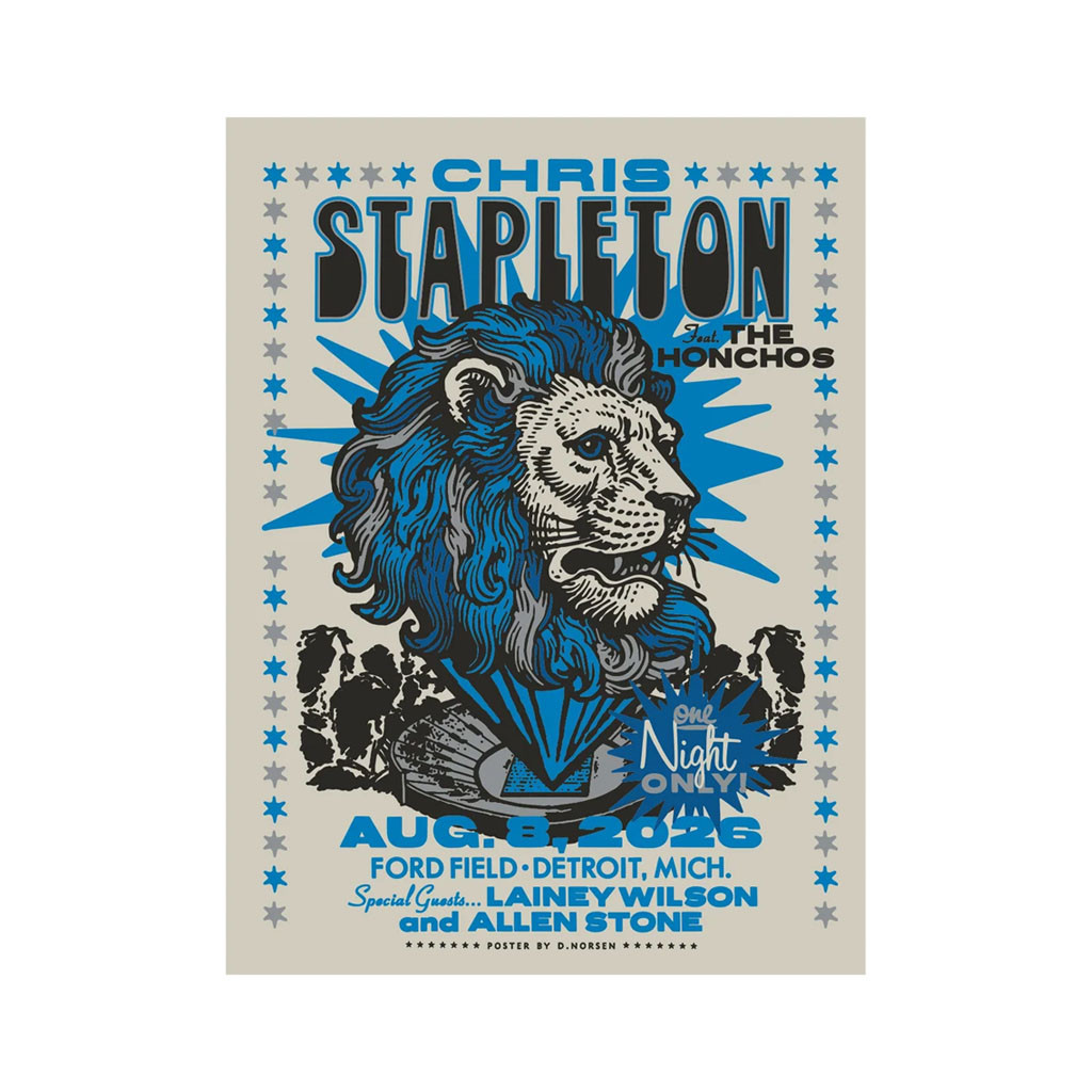 Chris Stapleton Merch Chris Stapleton Show Poster Detroit MI 08 08 2026 Poster Wall Art Decor - Kdjoy