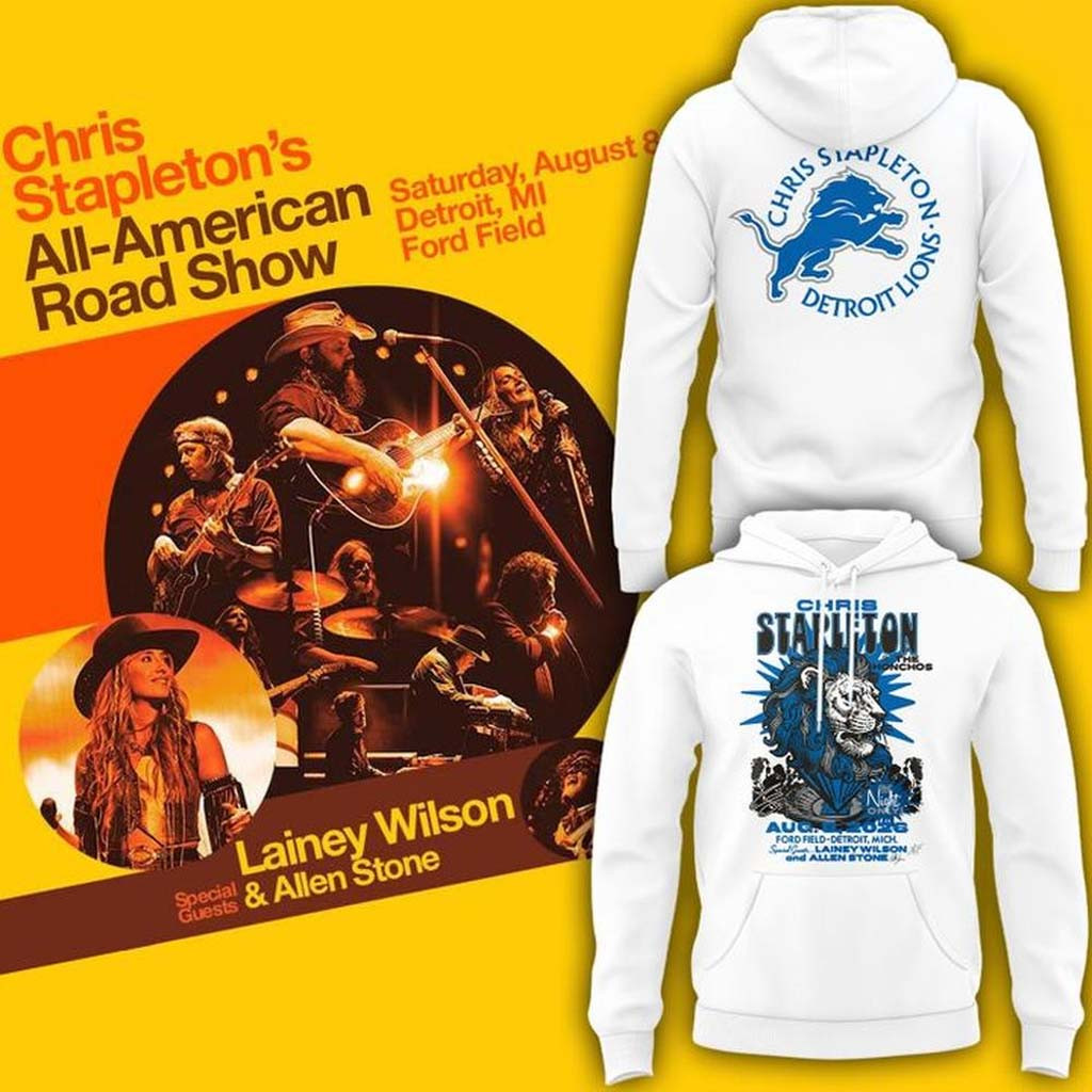 Chris Stapleton X Detroit Lions All-American Road Show 2026 Hoodie Chris Stapleton Merch Gifts - Kdjoy Chris Stapleton X Detroit Lions All-American Road Show 2026 Hoodie Chris Stapleton Merch Gifts - Kdjoy