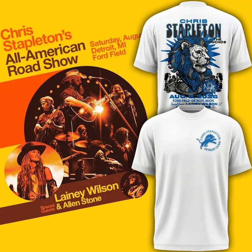 Chris Stapleton X Detroit Lions All-American Road Show 2026 T-Shirt Chris Stapleton Merch