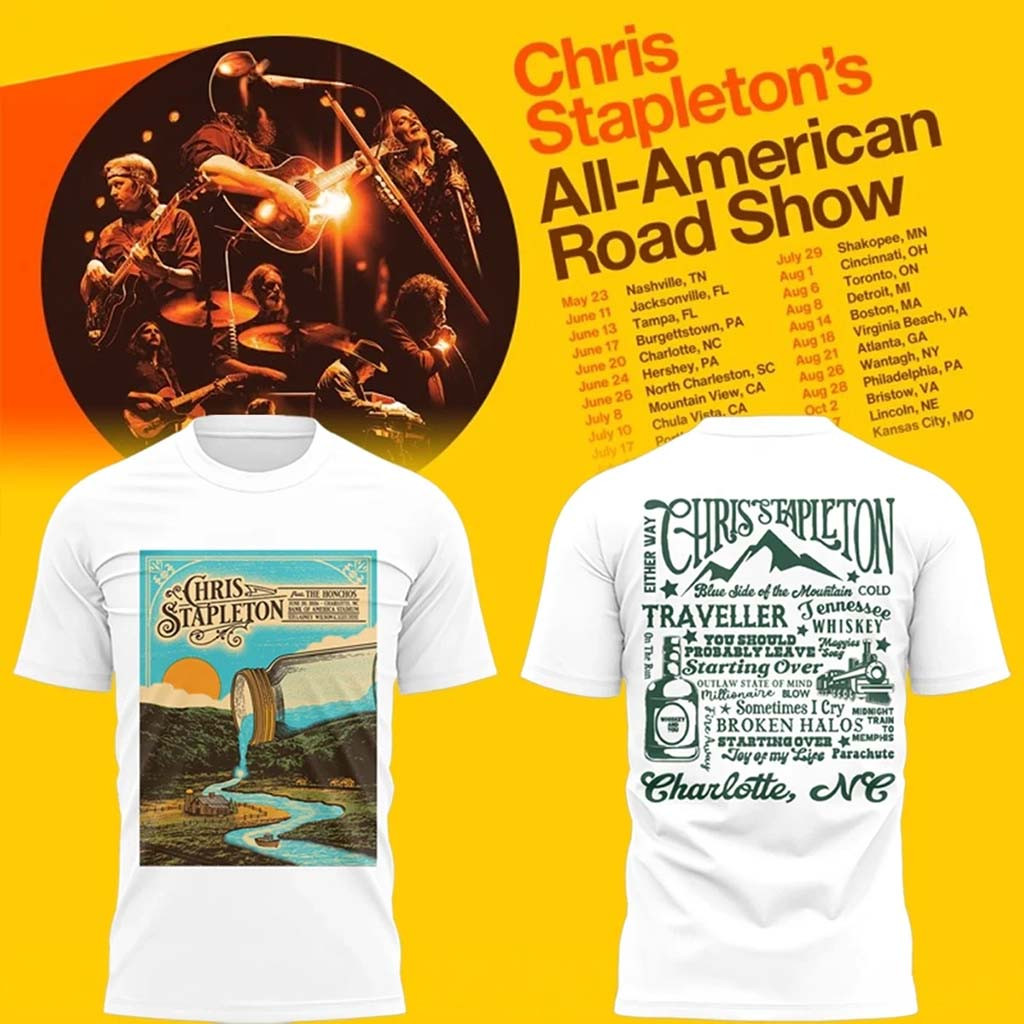 Chris Stapleton's Merch All American Road Show In Charlotte NC T-Shirt Gifts For Music Fans - Kdjoy Chris Stapleton's Merch All American Road Show In Charlotte NC T-Shirt Gifts For Music Fans - Kdjoy