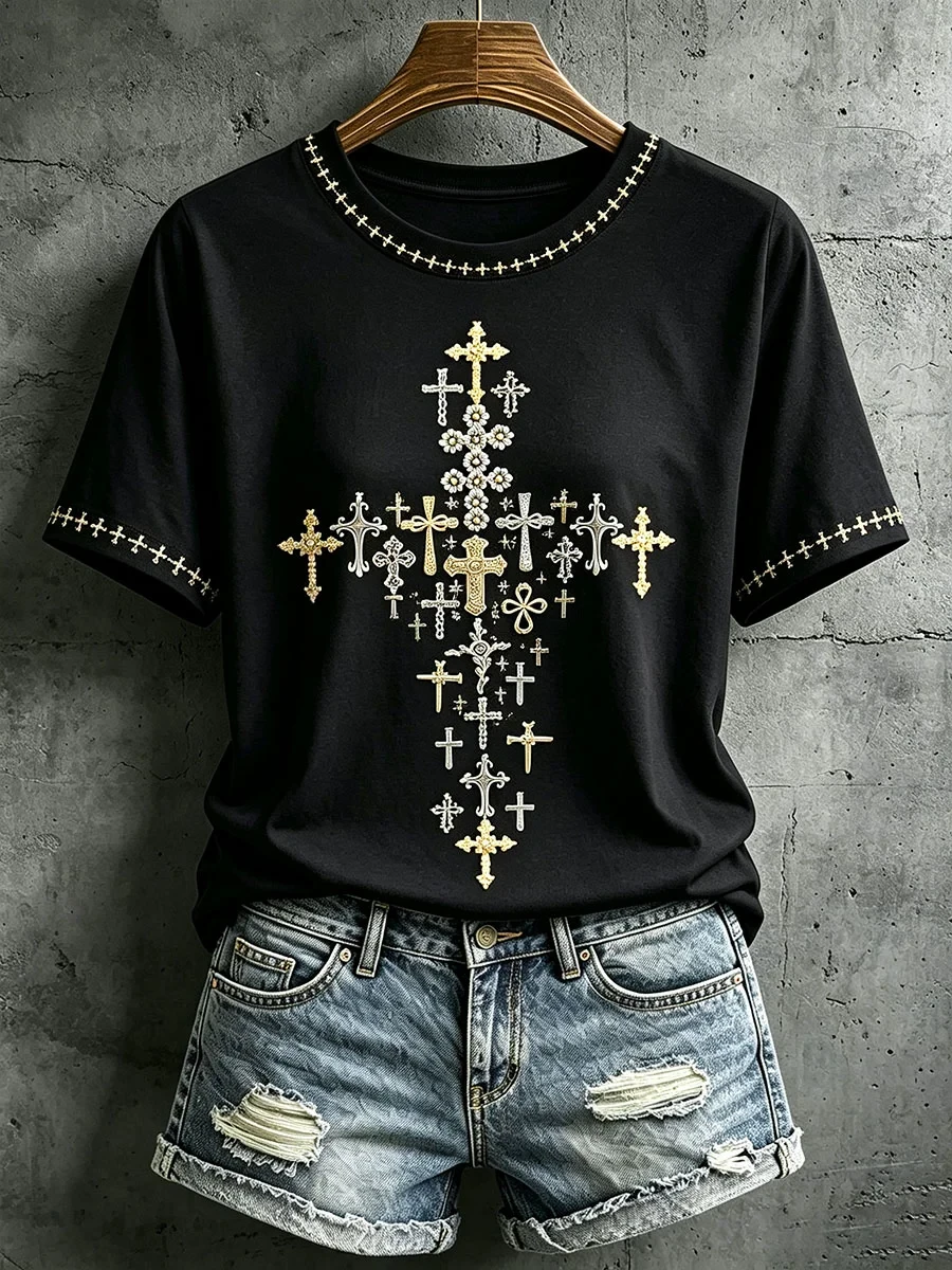 Christian Cross T-Shirt Faith Based Clothing Stores Gifts For Church Members - Kdjoy