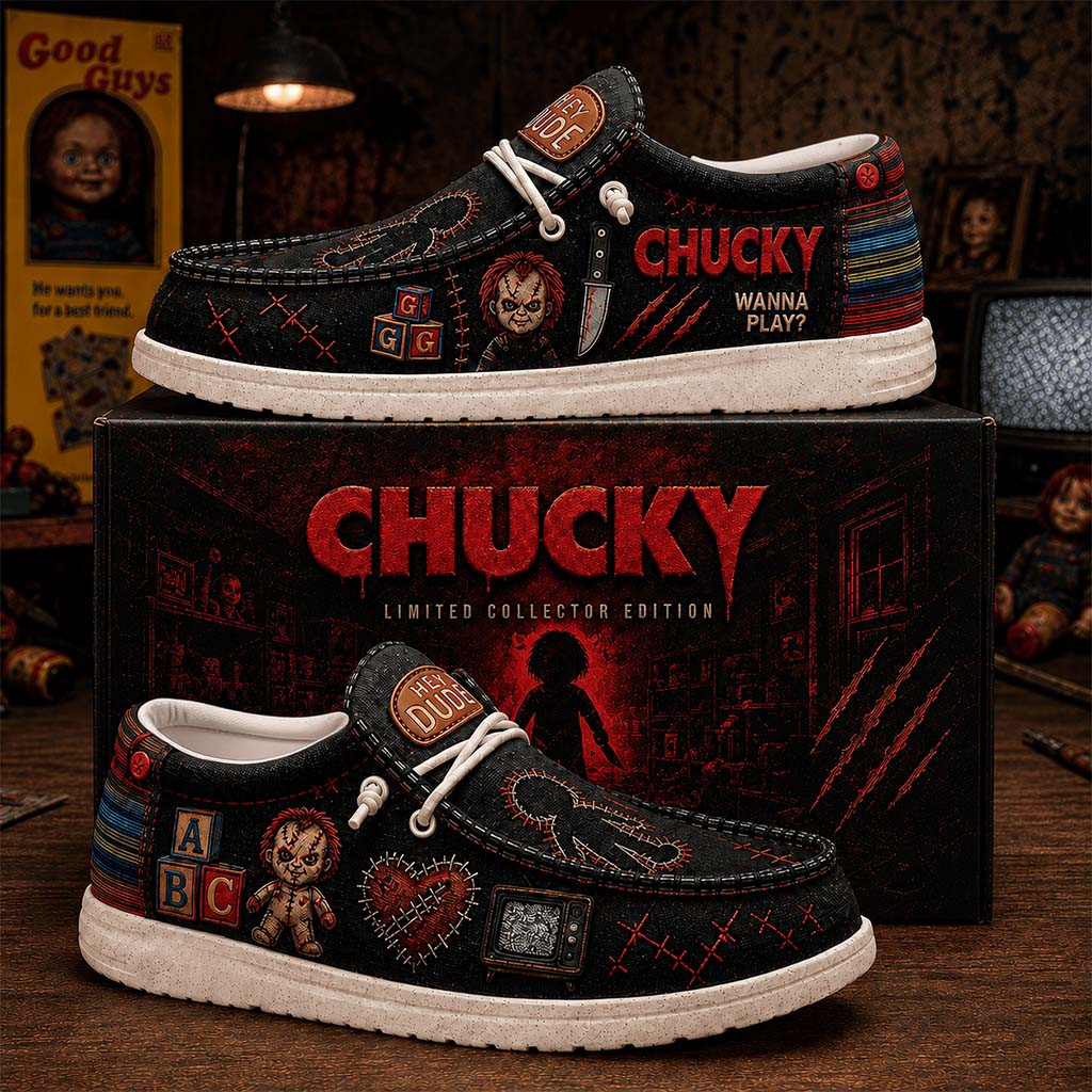 Chucky Wanna Play Shoes Chucky Merch 2026 Gifts For Scary Movie Lovers - Kdjoy Chucky Wanna Play Shoes Chucky Merch 2026 Gifts For Scary Movie Lovers - Kdjoy