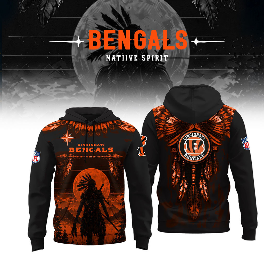Cincinnati Bengals Native Spirit Heritage Hoodie 2026 Bengals Merch Football Fan Gifts - Kdjoy